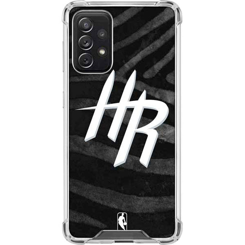 NBA Houston Rockets Black Animal Print Galaxy A72 5G Clear Case